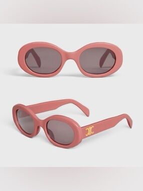 New w/ Tags Celine Triomphe Oval Sunglasses in Powder Rose